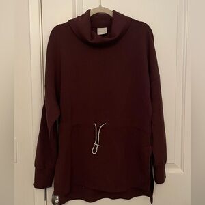Varley Maroon Cowl Neck Sweater